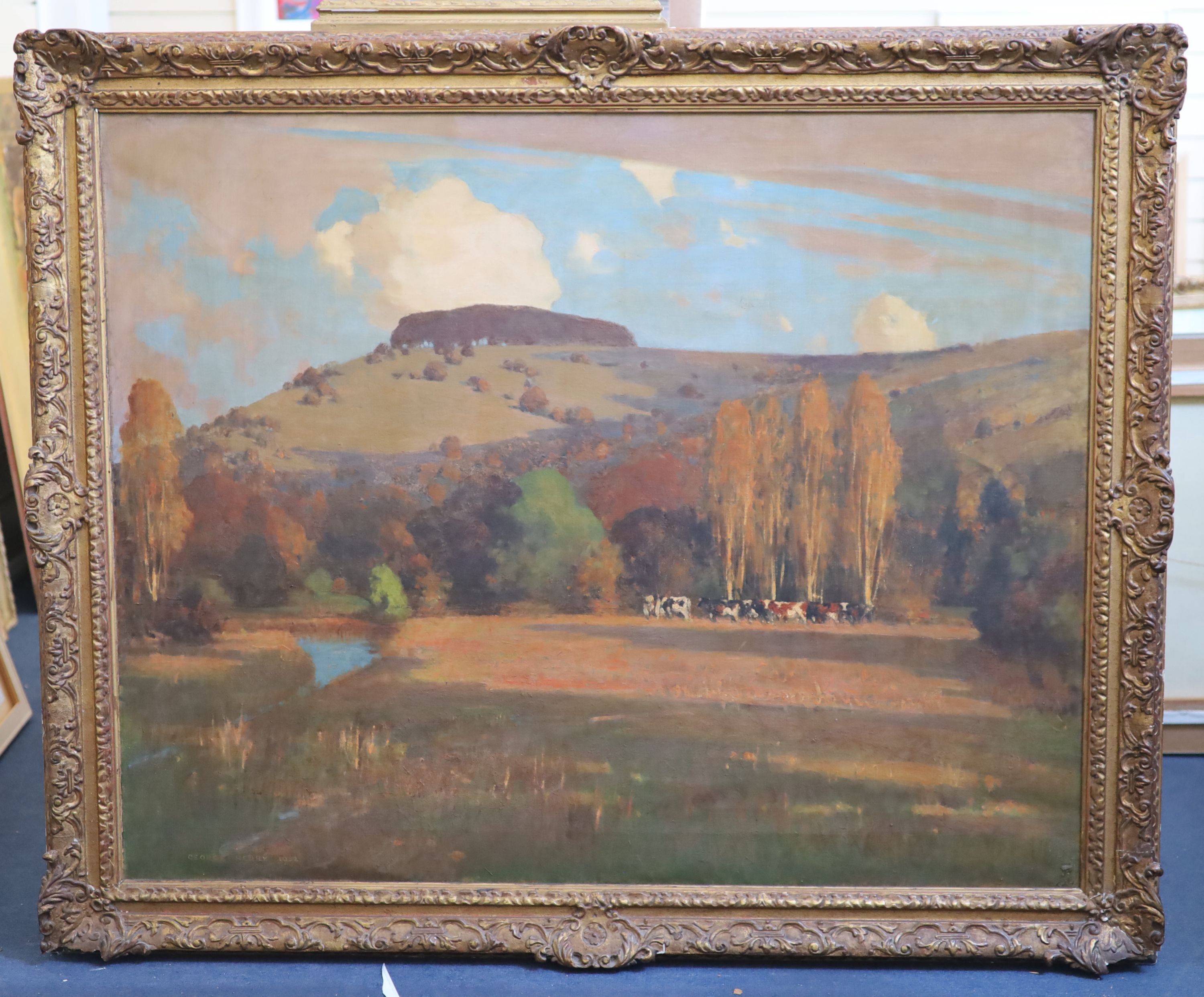 George Henry R.A., R.S.A., R.S.W. (Scottish 1858-1943), Chanctonbury Ring, Oil on canvas, 101 x 126cm.
